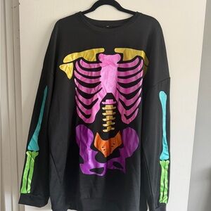 Colorful Skeleton Graphic Sweatshirt